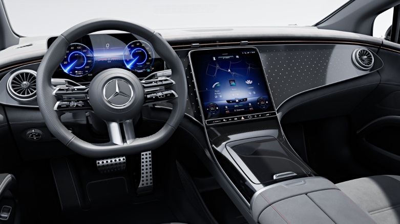 Vista interior de la camioneta eléctrica Mercedes-Benz EQS SUV